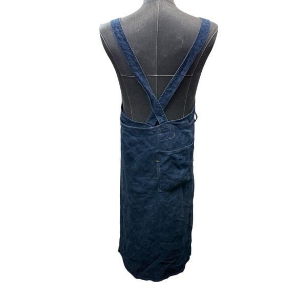 45R 45rpm Studio Japan Indigo 100% Linen Pinafore Wrap Dress Blue Size 0 / XS - Picture 9 of 14